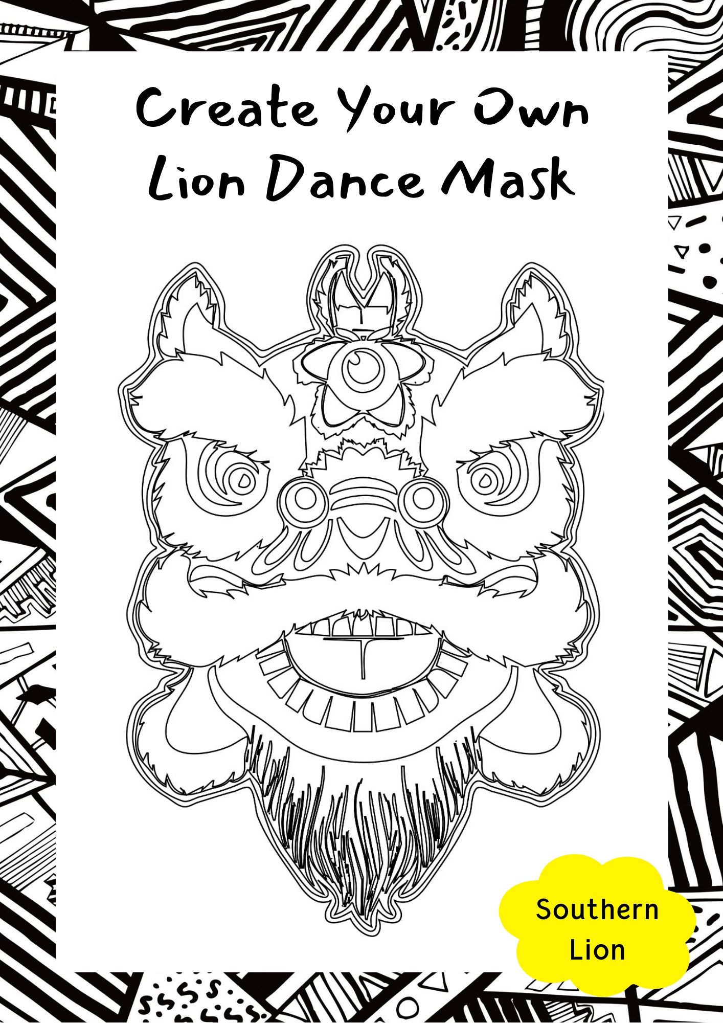 DIY Cultural Crafts Lion Dance Mask